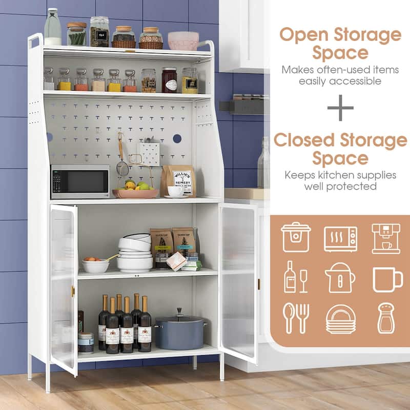 Costway 5-tier Metal Kitchen Bakers Rack with Pegboard 8 Hooks - See Details