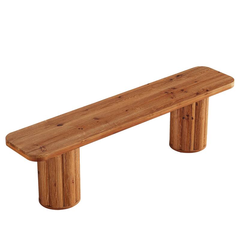 63" Extra Long Solid Wood Entryway Bench, Dining Bed End Accent Bench Seat for Living Room Foyer Bedroom