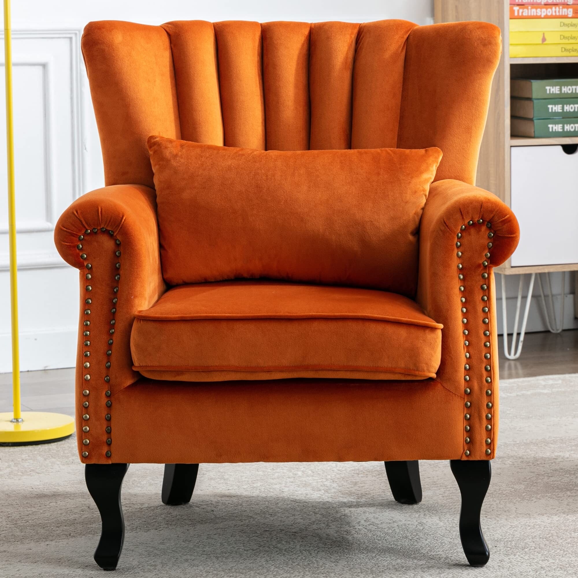 Orange online wingback armchair