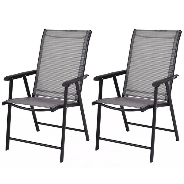 Set of 2 Patio Folding Chairs Camping Deck Dining Chair On Sale