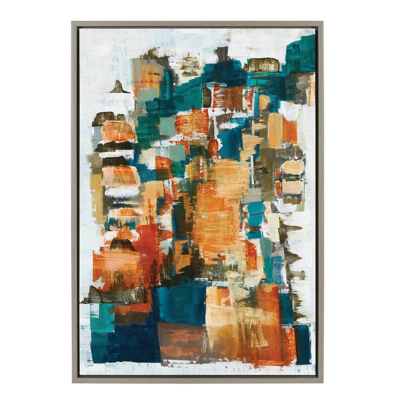 Kate and Laurel Sylvie Meteora Framed Canvas by Leah Nadeau