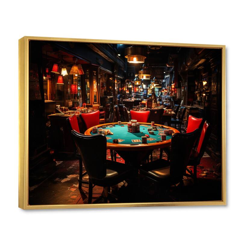 Designart "Casino Royale Blackjack II" Casino & Games Framed Canvas Prints