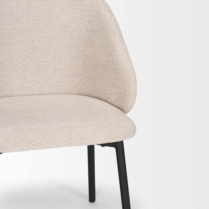 Shannon Dining Chair w/ Gray Fabric & Matte Black Metal