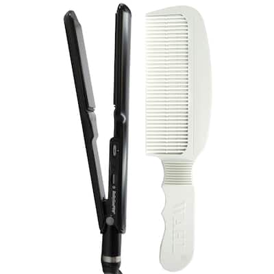 BaByliss Pro Porcelain Ceramic Straightening Iron - 1½" #BP9559UC + Wahl Flat Top Comb White #3329-100
