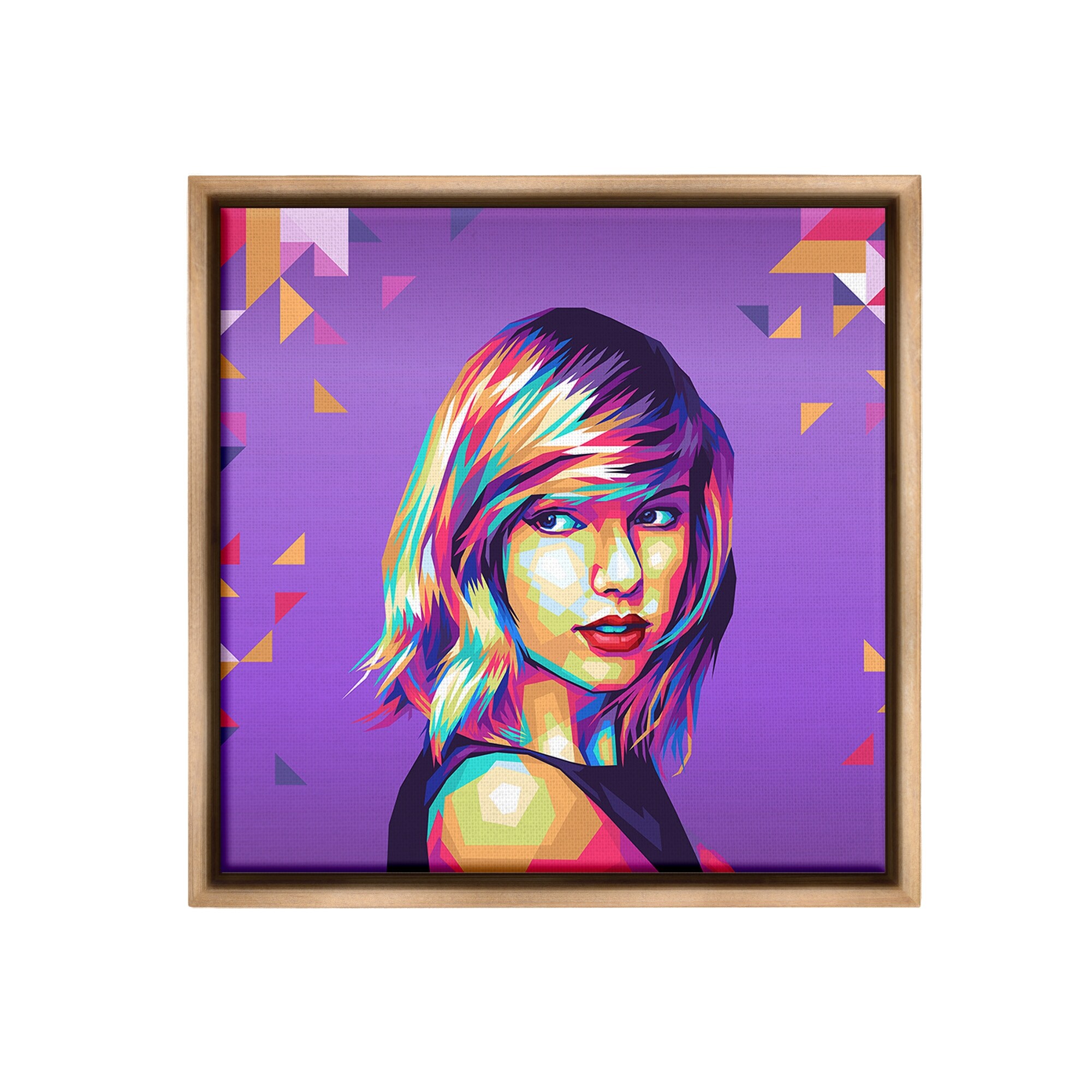 Stupell Pop Icon on Purple Framed Floater Canvas Wall Art Design By Birch&Ink