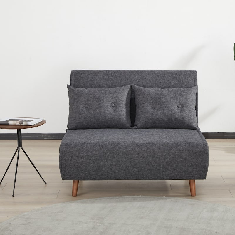 Haru 40" Convertible Lounge/ Sleeper Chair - Linen Dark Gray
