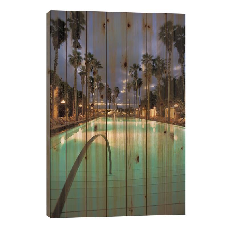 Delano Beach Club Pool, South Beach, Miami Beach, Florida, USA Print On Wood by Robin Hill - Multi-Color - 40x26x1.5
