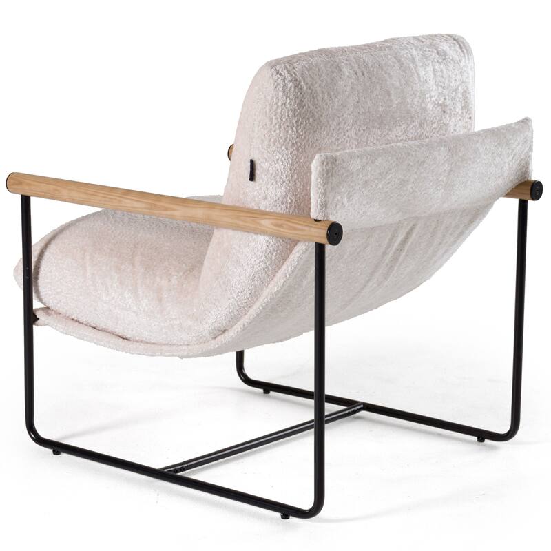 Modrest Moorcroft Modern Beige Fabric Accent Chair