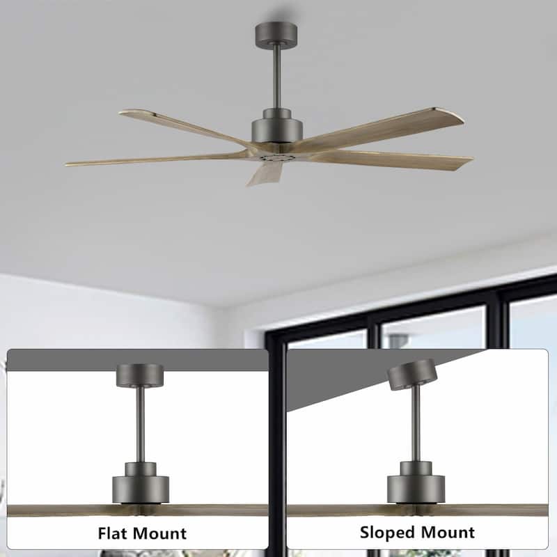 WINGBO 60" Solid Wood DC Motor Indoor Ceiling Fan with Remote·