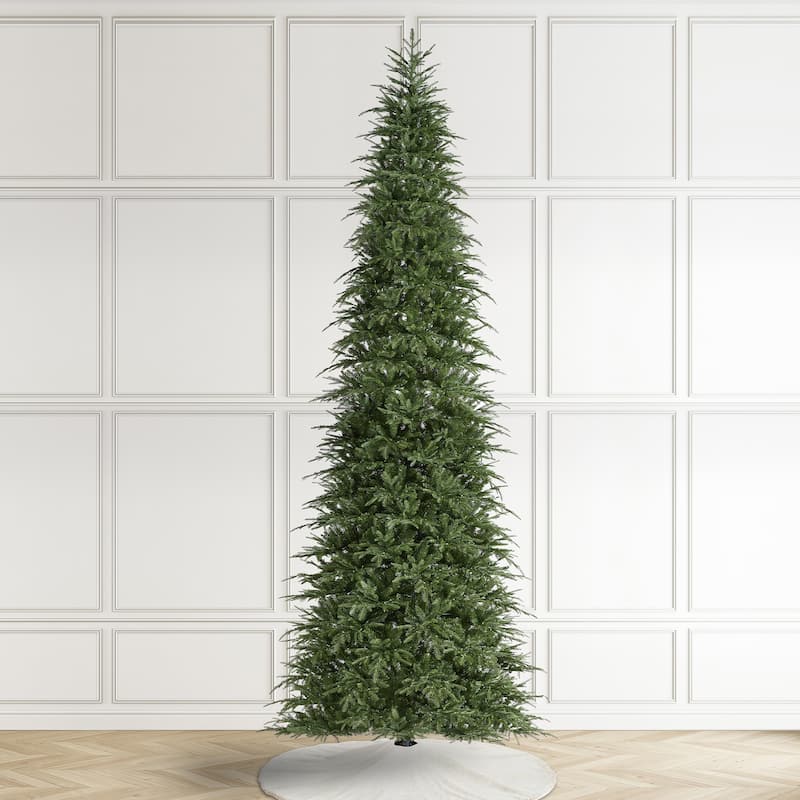 Glitzhome 15FT Pre-Lit Slim Fir or Spruce Artificial Christmas Tree with 1500/1400 Warm White LED Lights