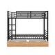 preview thumbnail 8 of 10, Full Size Metal Convertible Bunk Kids Bed Frame with 2-Storage Drawers, Black