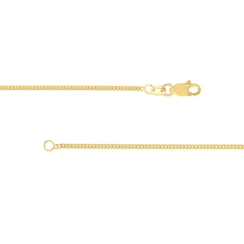 Curata 14k Yellow Gold 1.4mm Curb Chain Necklace (Lobster)