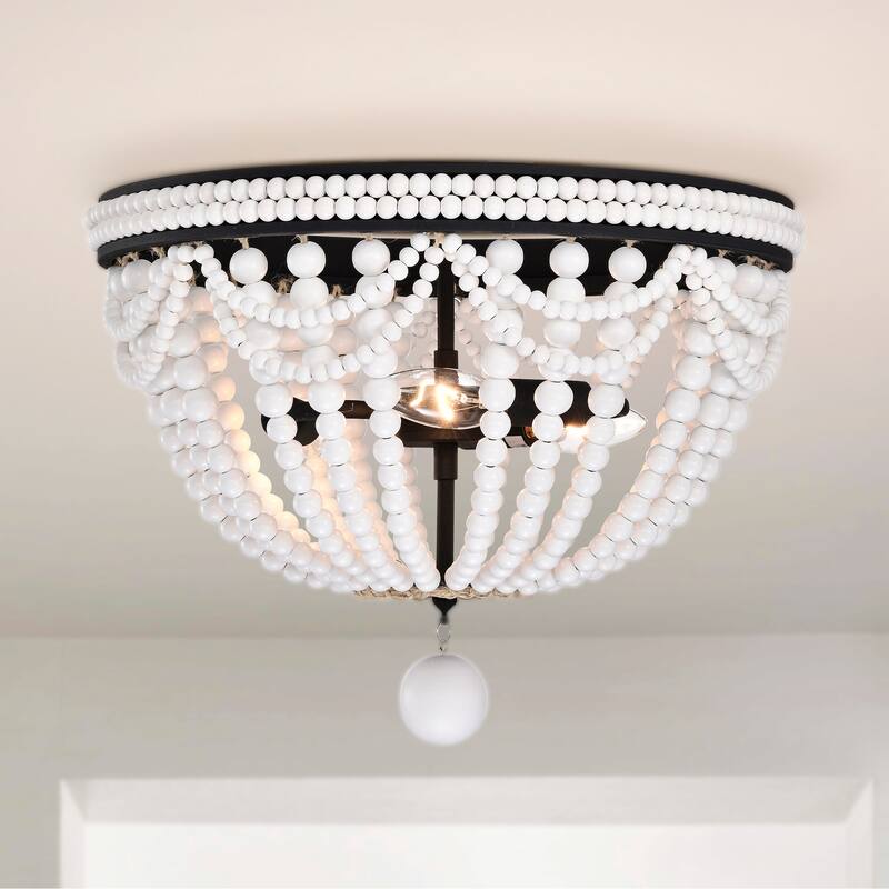 Hudson 16 Inch Bohemian Flush Mount 3-Light