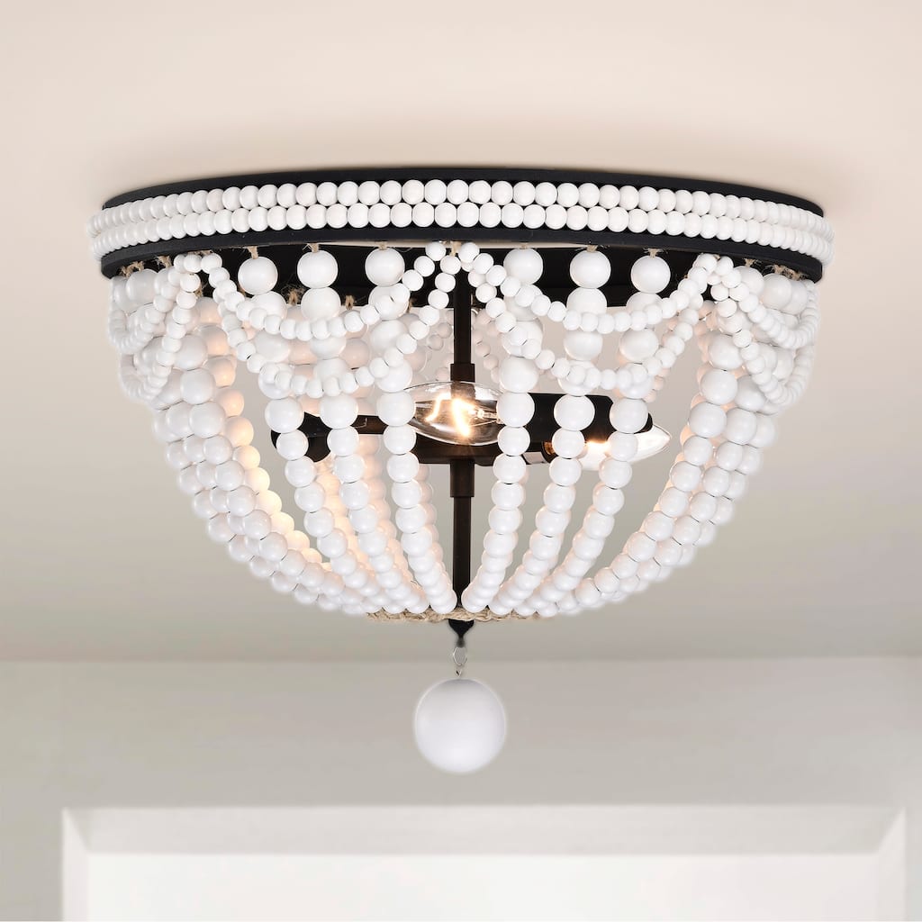 Hudson 16 Inch Bohemian Flush Mount 3-Light
