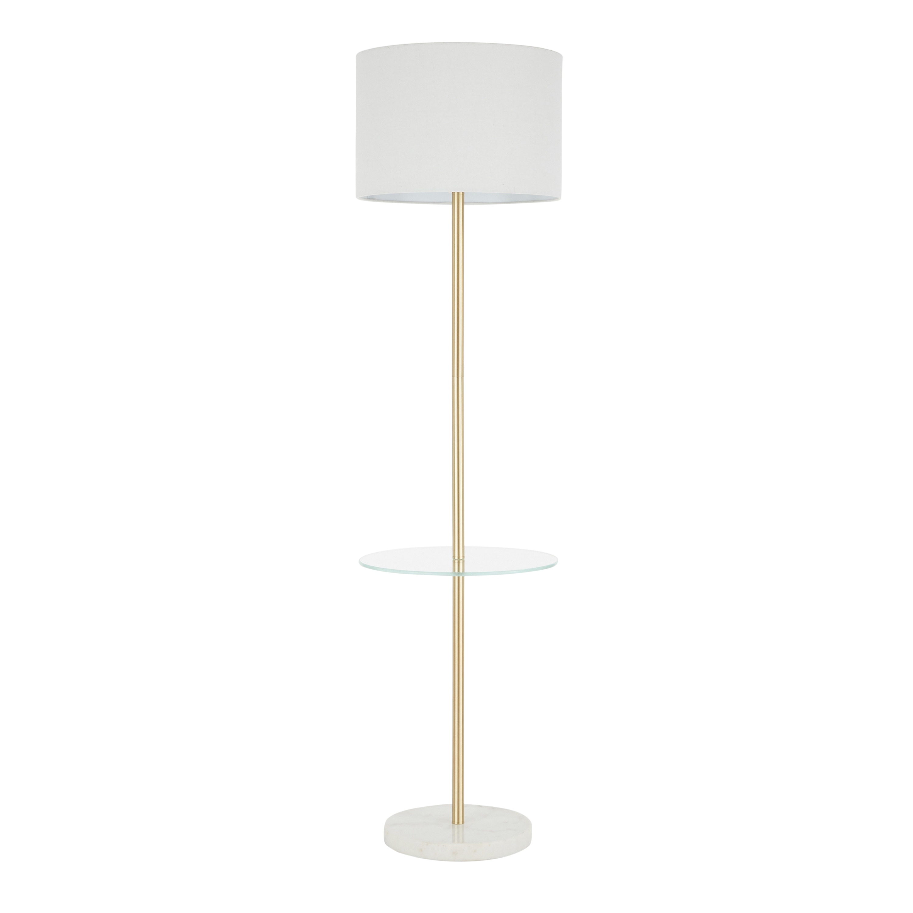 Chloe Contemporary Floor Lamp With Clear Glass Shelf Overstock 31132791