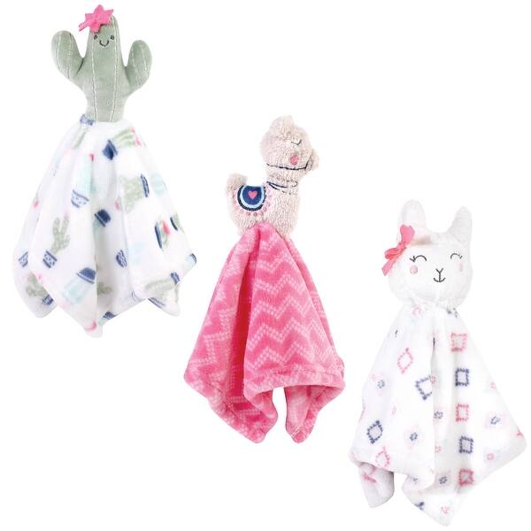 slide 1 of 1, Hudson Baby Infant Girl Animal Face Security Blanket, Llama, One Size - Llama - One Size One Size - Llama