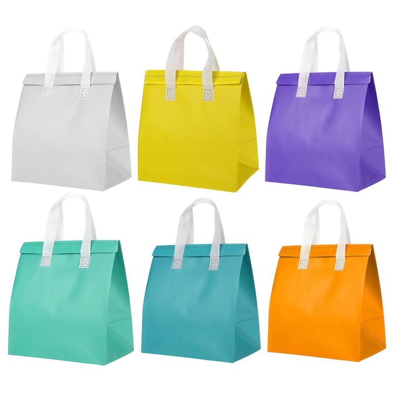 Insulated Take Away Bags, 35 Pcs Thermal Bags 9.4 x 5.9 x 10.2 Inch - Multicolor