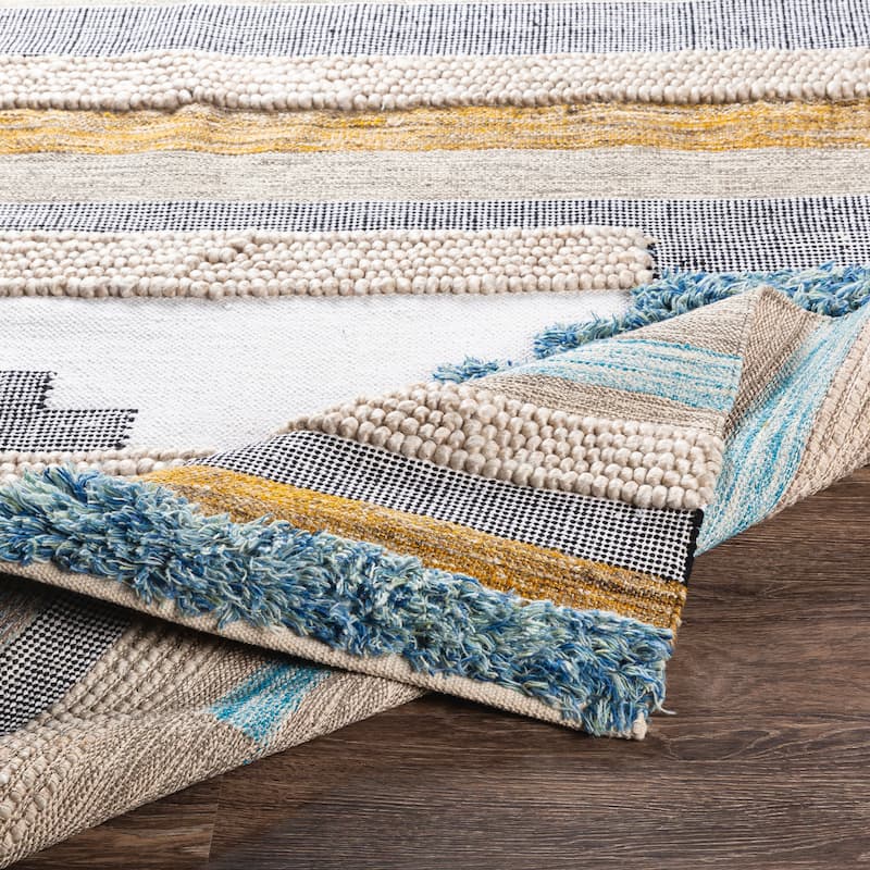 Pavan Handmade Bohemian Striped Area Rug
