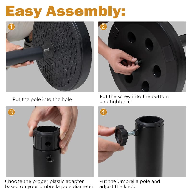 VredHom 30/45 LBS Heavy Duty Patio Market Umbrella Base