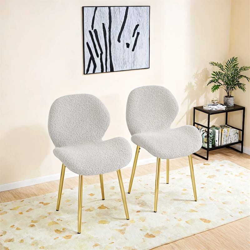 Set of 2 Modern Minimalist Teddy Velvet Dining Chairs