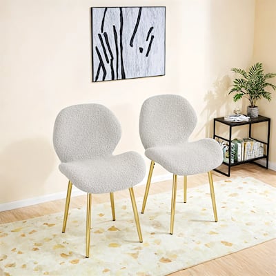 Set of 2 Modern Minimalist Teddy Velvet Dining Chairs