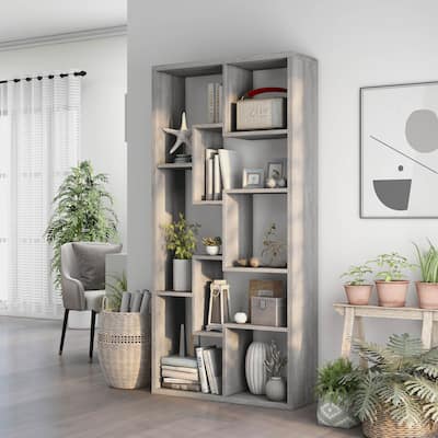 DH BASIC Modern 73-inch 8-Open Shelf Display Bookcase by Denhour