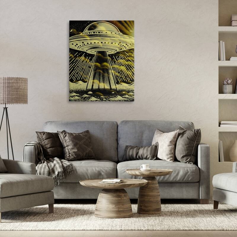 Stupell Mysterious Alien UFO Canvas Wall Art Design By Jesse Keith