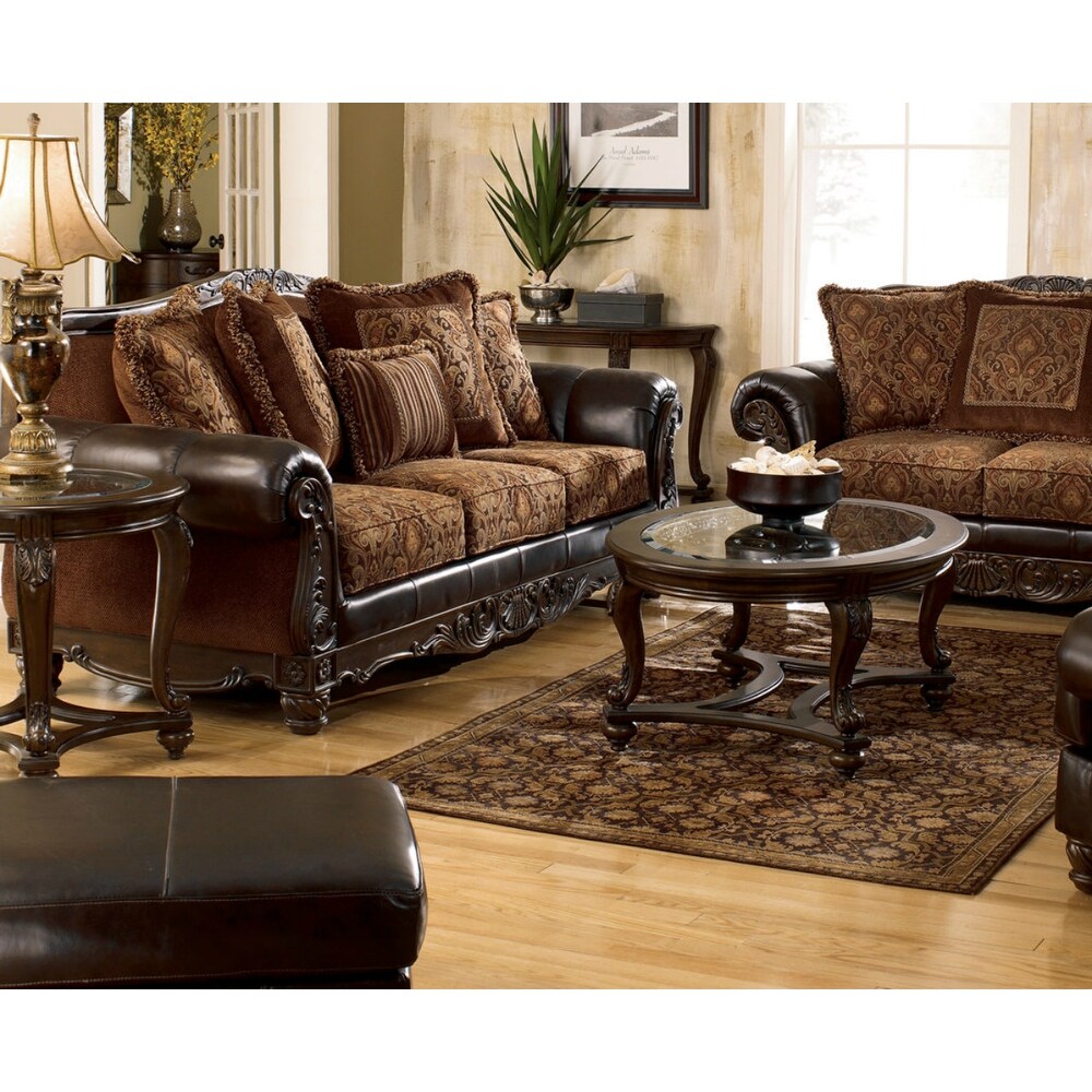 Shop Ashley Furniture T499 0 Norcastle Dark Brown Oval Cocktail