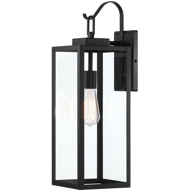 2 Pack 1-Light Matte Black Outdoor Wall Light - 7"x8.81"x22.5"