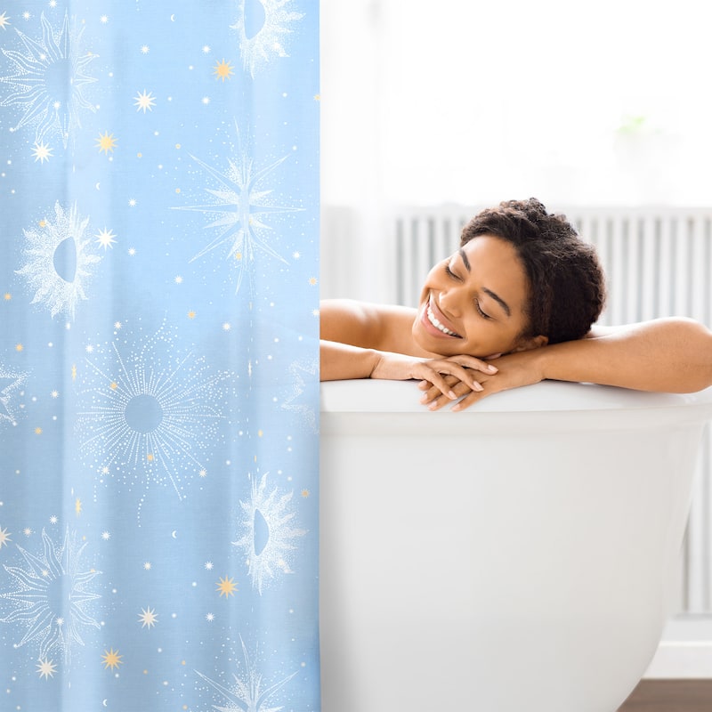 Lemon Tree Uriel 72x72 Blue Shower Curtain