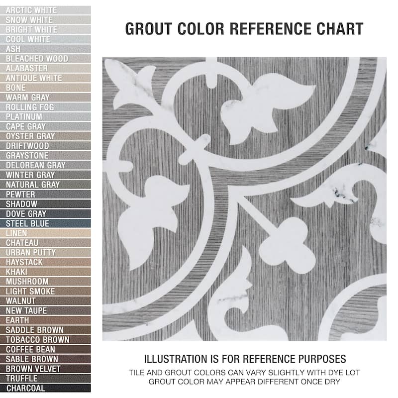 Merola Tile Llama Arte Loire Verso Silver Smoke 9-3/4" x 9-3/4" Porcelain Floor and Wall Tile