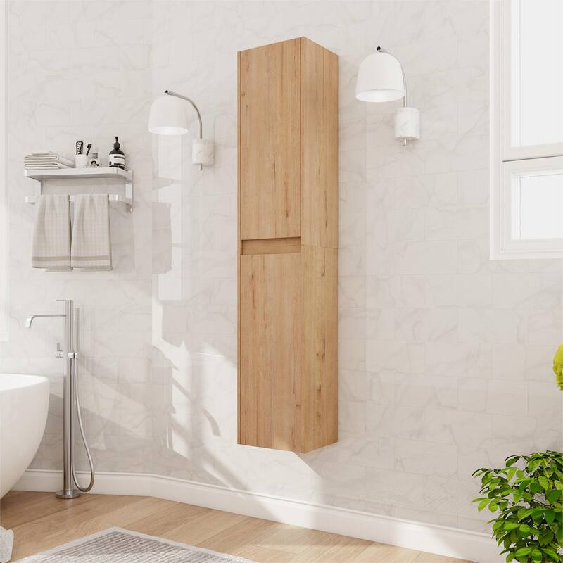 Beingnext 12"/36" Wall Mounted Bathroom Side Cabinet With Soft Close Door And Shelf