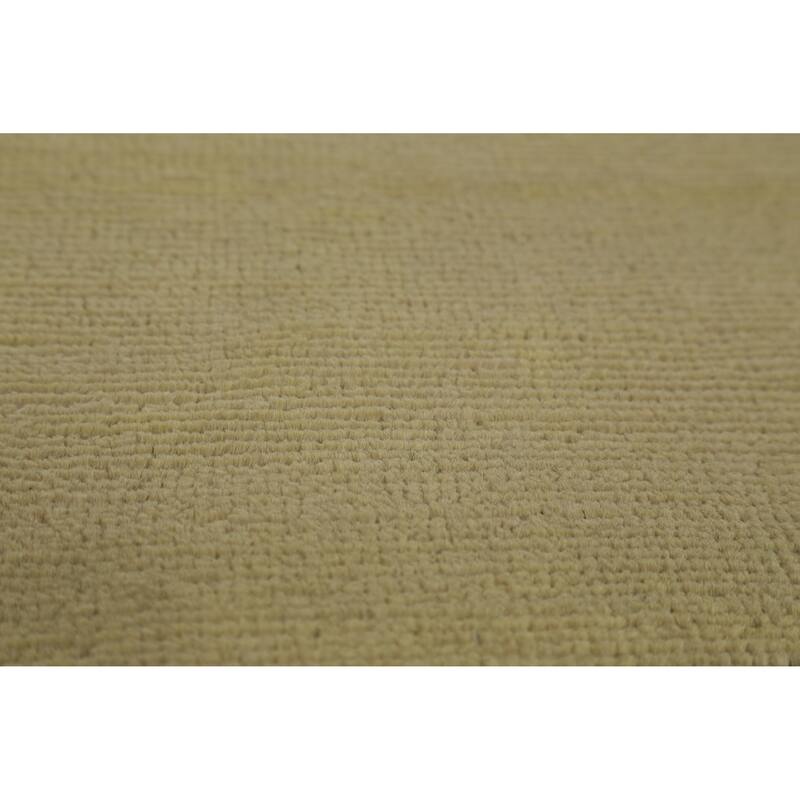 Hand Knotted Oriental 100% Wool Carpet Modern Solid Green Gabbeh Area Rug - 12' 9'' X 9' 10''