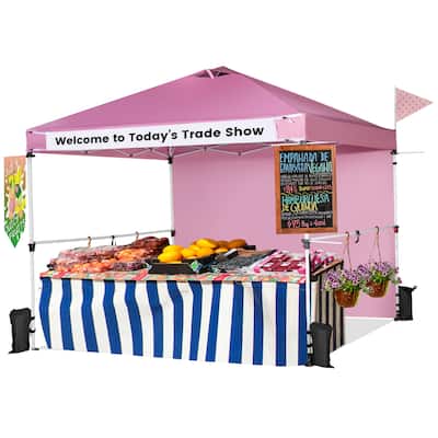 Costway 10'x10'Commercial Pop-up Canopy Tent Sidewall Folding Market