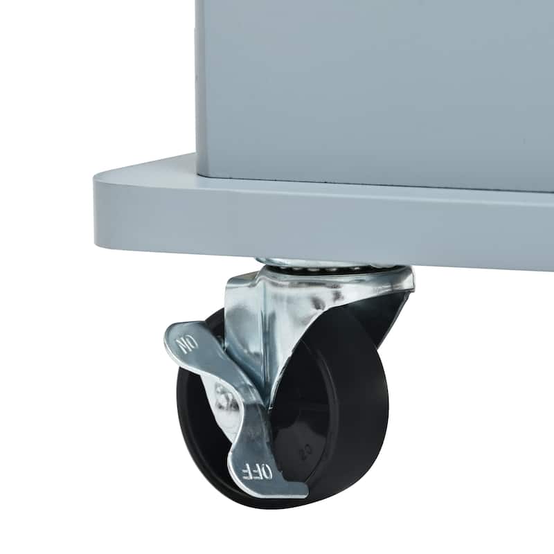 Kitchen Cart with Power Outlet,Open Storage Shelves and Wine Rack,5 Wheels,Drop Leaf and Rubber Wood