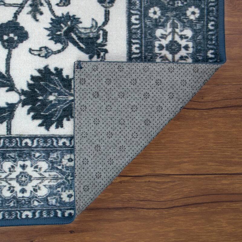 My Magic Carpet Machine Washable Accent Rug Ramage Blue