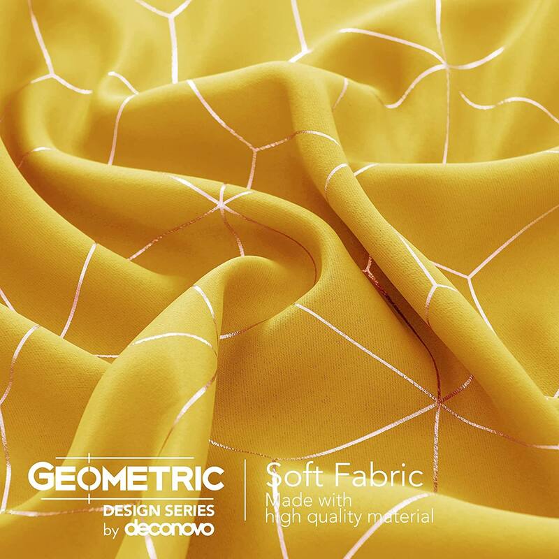 Deconovo Colorful Blackout Gold Honeycomb Curtains 42 Width(2 Panel)