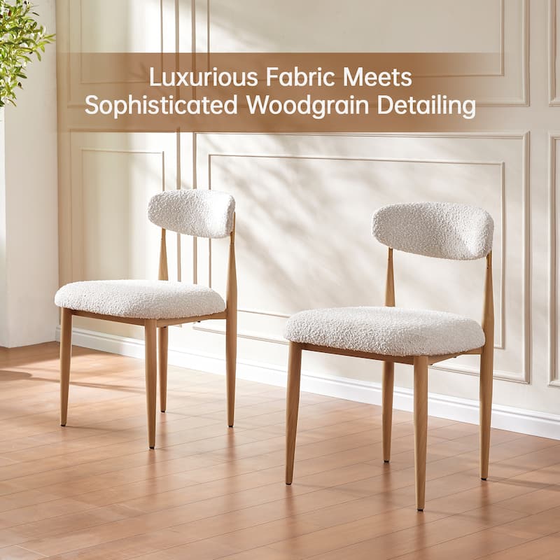 Morden Fort Modern Boucle Dining Chairs Armless Chair Set of 4