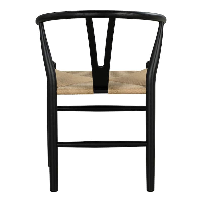 Furniture of America Farre Mid-Century Modern Black Solid Wood Rounded Dining Chairs (Set of 2)