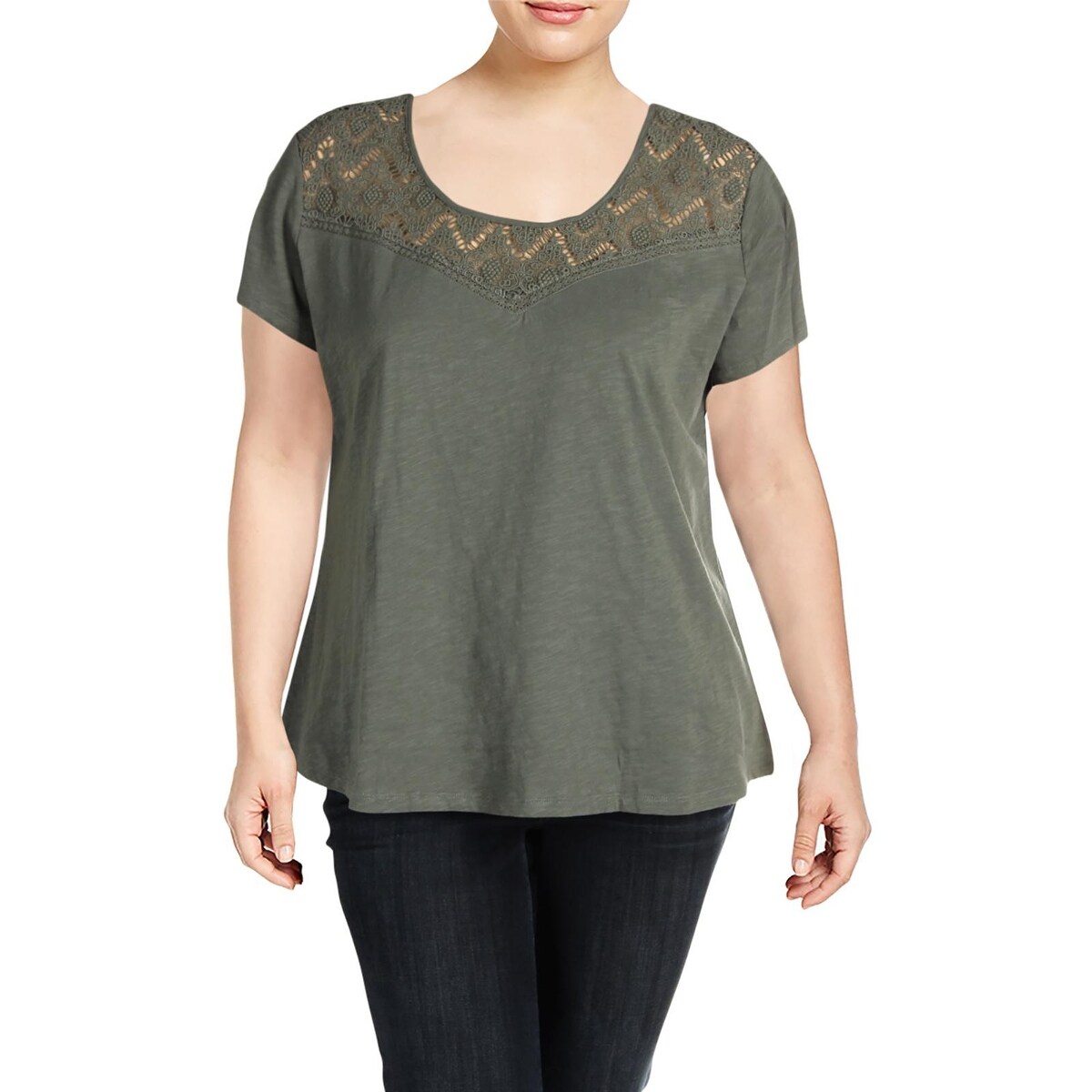 Shop Kuhl Womens Plus Lively T Shirt Lace Inset Short Sleeve 2x