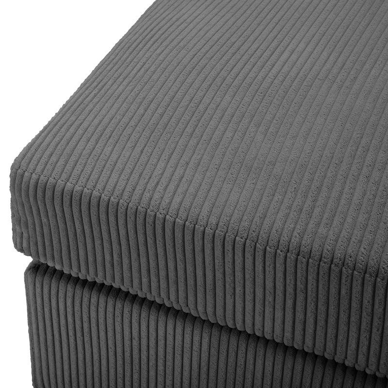 Modern Oversized striped Corduroy Ottoman