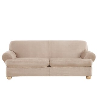 SureFit Ultimate Stretch Suede 3 Piece T Cushion Sofa Slipcover