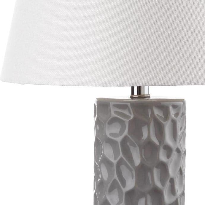 SAFAVIEH Lighting Christen 24-inch Grey Table Lamp (Set of 2) - 13"x13"x23.5" - 13Wx13Dx24H - Grey