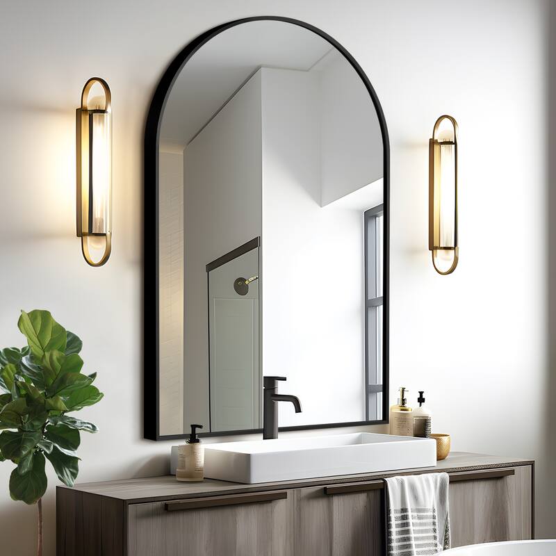 Modern Thin Frame Wall-mounted Vanity Mirror (Set Of 2） - 30*39
