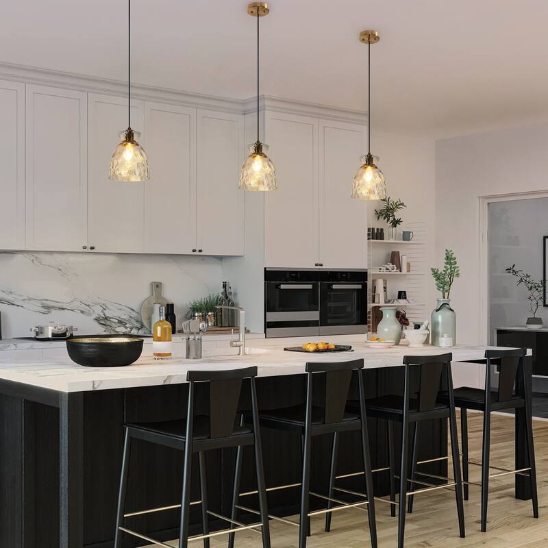Elisie Mid-century Modern Pendant Light 1-Light Waterfall Glass ...
