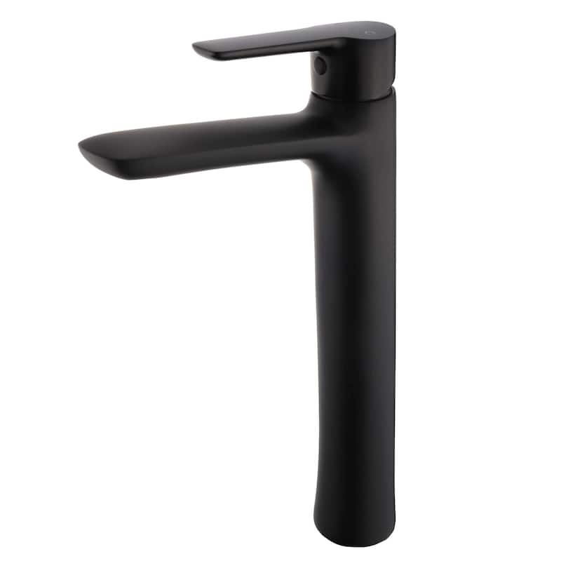 Fine Fixtures Round Single Hole Vessel Sink Bathroom Faucet - Black