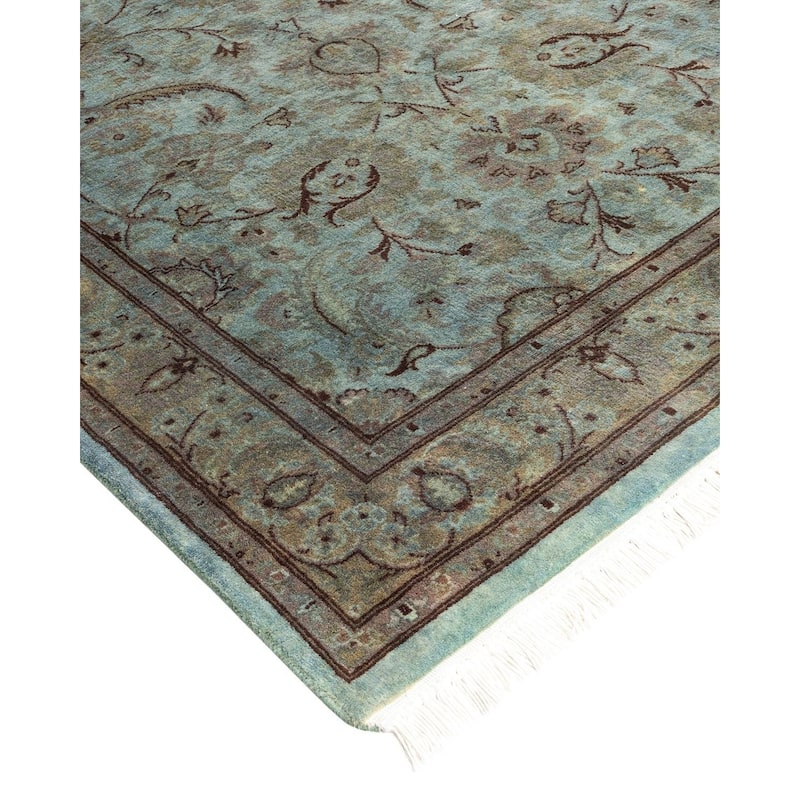 Overton Hand Knotted Wool Vintage Inspired Modern Contemporary Overdyed Gray Area Rug - 3' 1" x 5' 5"