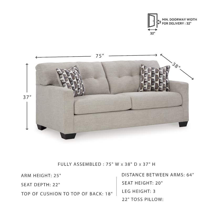 Signature Design by Ashley Mahoney Sofa - 75"W x 38"D x 37"H