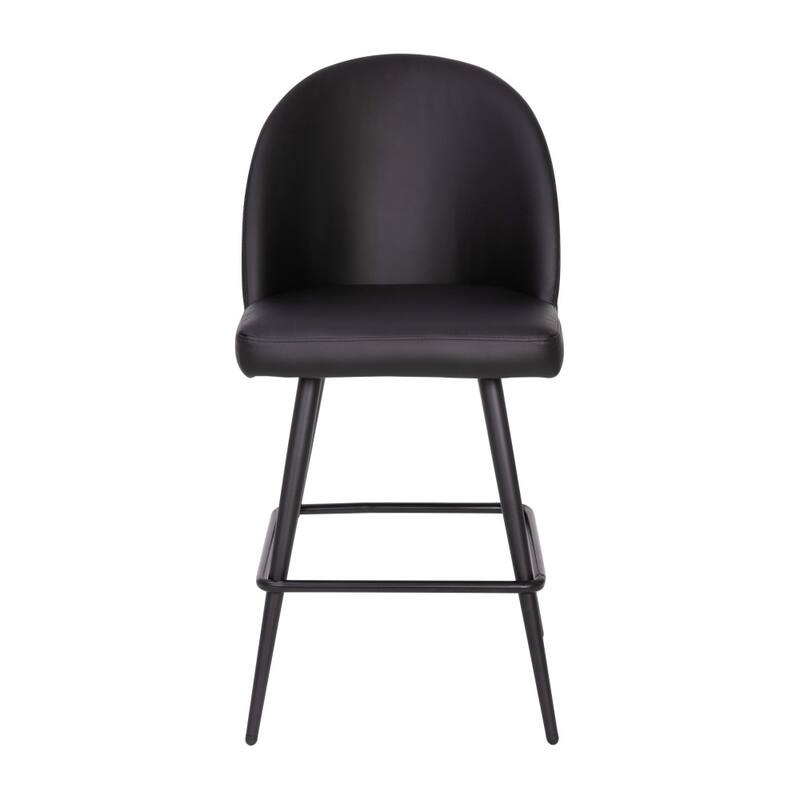 Set of 2 Upholstered Counter Stools with Steel Frames