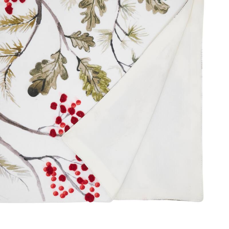 Pinecone And Red Berry Table Runner - 16"x72"